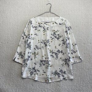 Reitmans Blouse Parisian Minimalist Floral Boho Peasant Cottagecore Wom Sz S